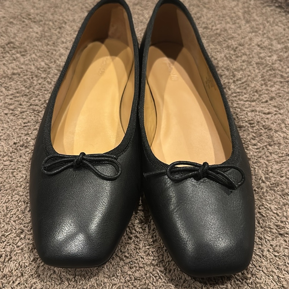 Madewell Anelise Black Leather Ballet Flat